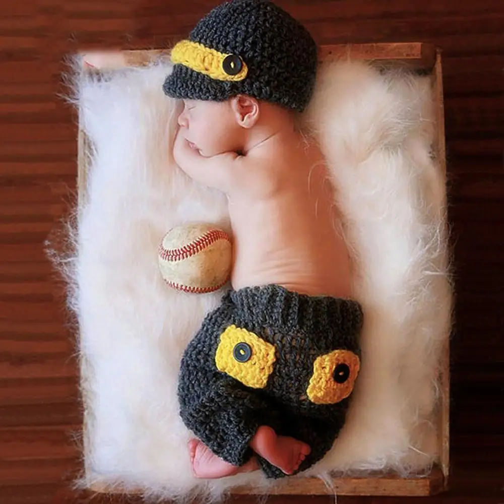 U 3pcs0-3M Newborn Baby Cute Crochet Knit Christmas Hat Photography Prop Santa Claus Infant Boys Girls Costume Outfits Dropshipping - Color: U 3pcs0-3M