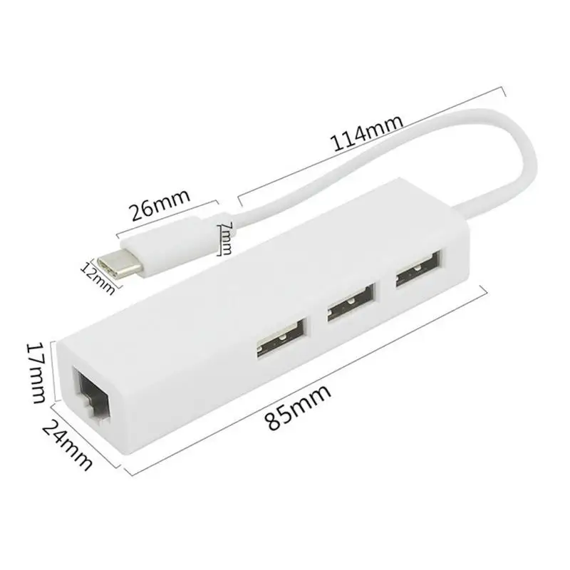 Usb 3,1 type-c 3 порта usb-хаб 2,0 RJ45 Lan сетевая карта для разветвителя Usb адаптер концентратор Usb Ethernet O9B3