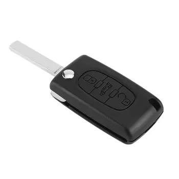 

3 Buttons Uncut Blade Flip Folding Remote Key Case Shell Key Protection Cover Replacement For PEUGEOT 207 307 407 308 607