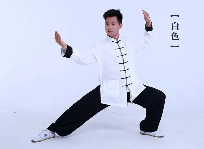 Tai Chi одежда утренний спортивный костюм Единоборства хлопок белье для выступлений практичные с длинными рукавами Tai Chiquan одежда - Цвет: male white