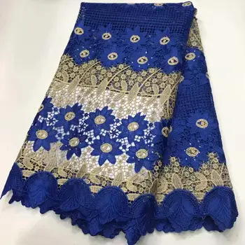 

Hot Sale Royal blue High Quality Guipure African Lace Fabric 2020 French Cord Lace Fabric Nigerian Lace Fabric for Wedding Dress
