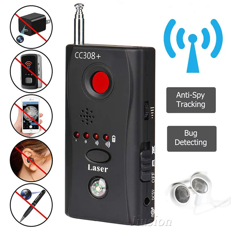 Mini Anti Spy Hidden Camera Detector CC308+ Anti Candid Espia Camera Wifi RF Laser Audio Signal Bug Spy Device GSM Device Finder