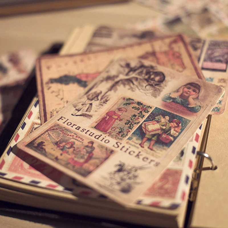 Винтажная ломо наклейка 10 листов/набор скрапбукинг карта штамп Старый плакат