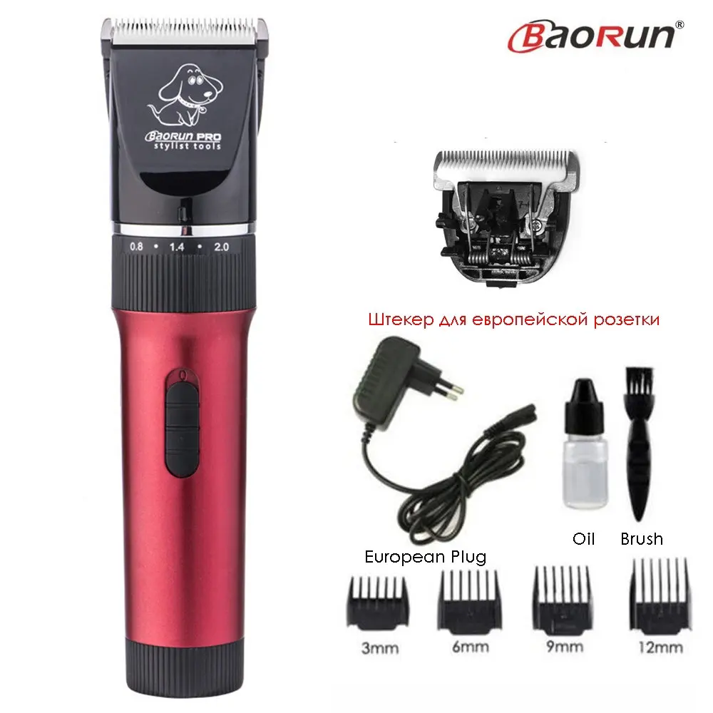 Red Add B Blade Профессиональный триммер для волос домашних животных, электрическая перезаряжаемая машинка для стрижки кошек и собак, машинка для стрижки, мощная Бритва для животных, 110-240 В - Цвет: Red Add B Blade