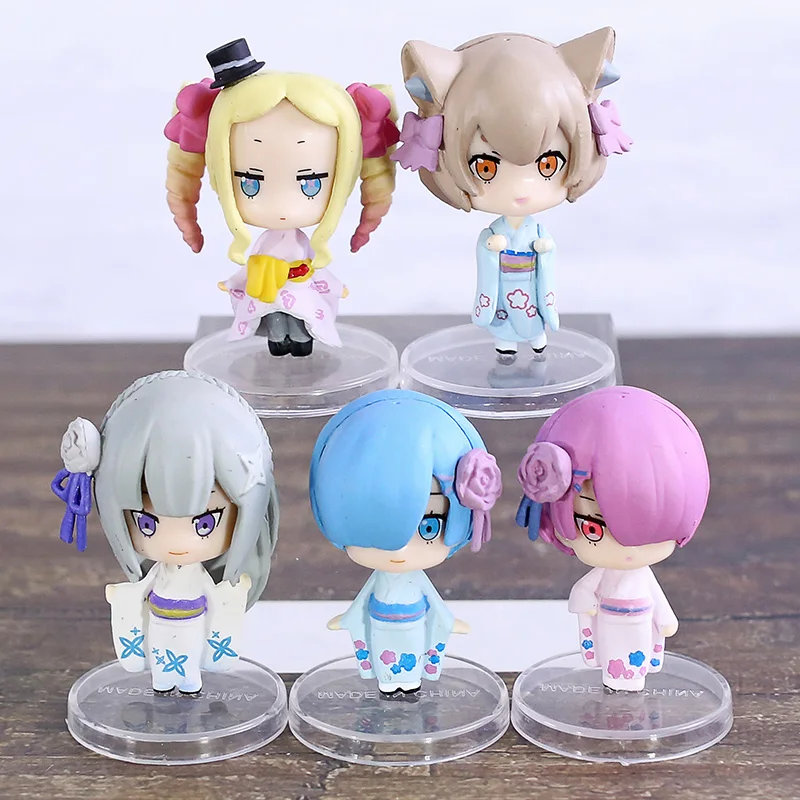 Re ZERO начала жизнь в другом мире Рем Рам Эмилия Беатрис костюм Феликс Аргайл кимоно вер. ПВХ Фигурки игрушки 5 шт./компл