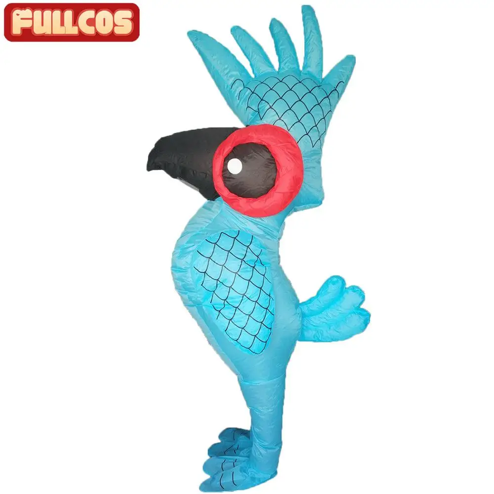 Синий надувной костюм попугая для взрослых животных Хэллоуин Пурим карнавал