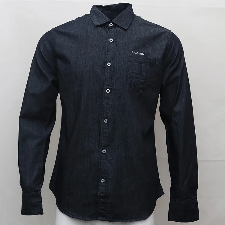 Мужская джинсовая рубашка baimain, camisa masculina, мужские нарядные рубашки с длинным рукавом, хлопок, Social hombre chemises, париж, эден, парк, homme