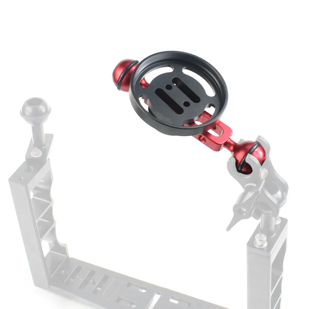 Aluminum 67mm Lens Mount Holder for Macro/Wide Angle Lens with 20cm/13cm Extension Diving Floating Light Arm Underwater SLR Part