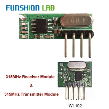 

FUNSHIO 315mhz RF Transmitter and Receiver Superheterodyne UHF ASK Remote Control Module Kit Smart Low Power For Arduino/ARM/MCU