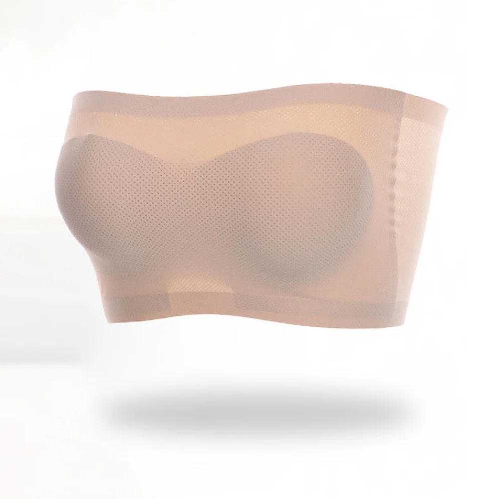 

Breathable Underwear Ladies One-piece Seamless Tube Top Anti-glare Ice Silk Wrapped Chest Bottoming Bra Chest Pad Clothes