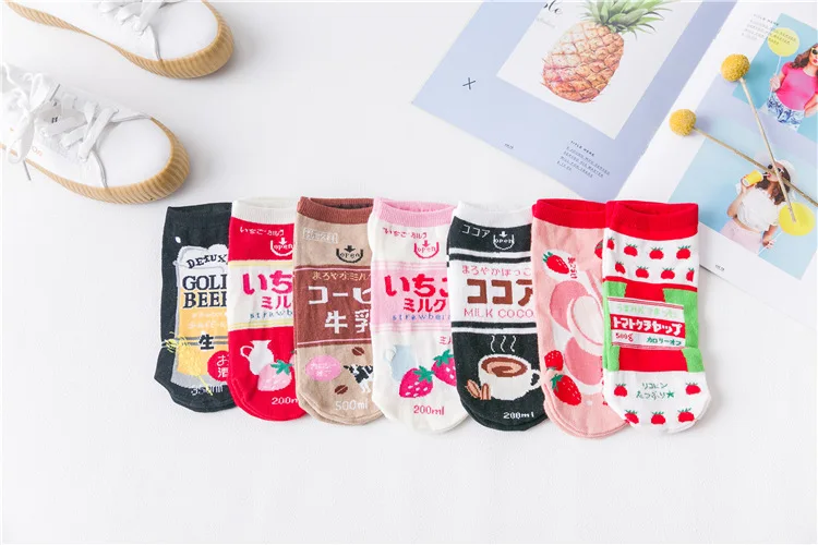 Spring And Summer New Products No-show Socks Women's Japanese-style Strawberry COW'S MILK Low Top Low-Cut Hidden Socks Harajuku
