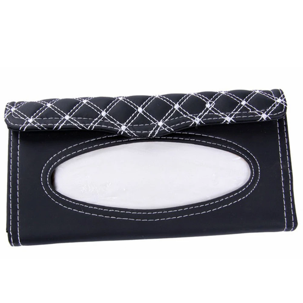 Car Sun Visor Leather Tissue Boxes Land Auto Interior Decoration Accessorie - Название цвета: White