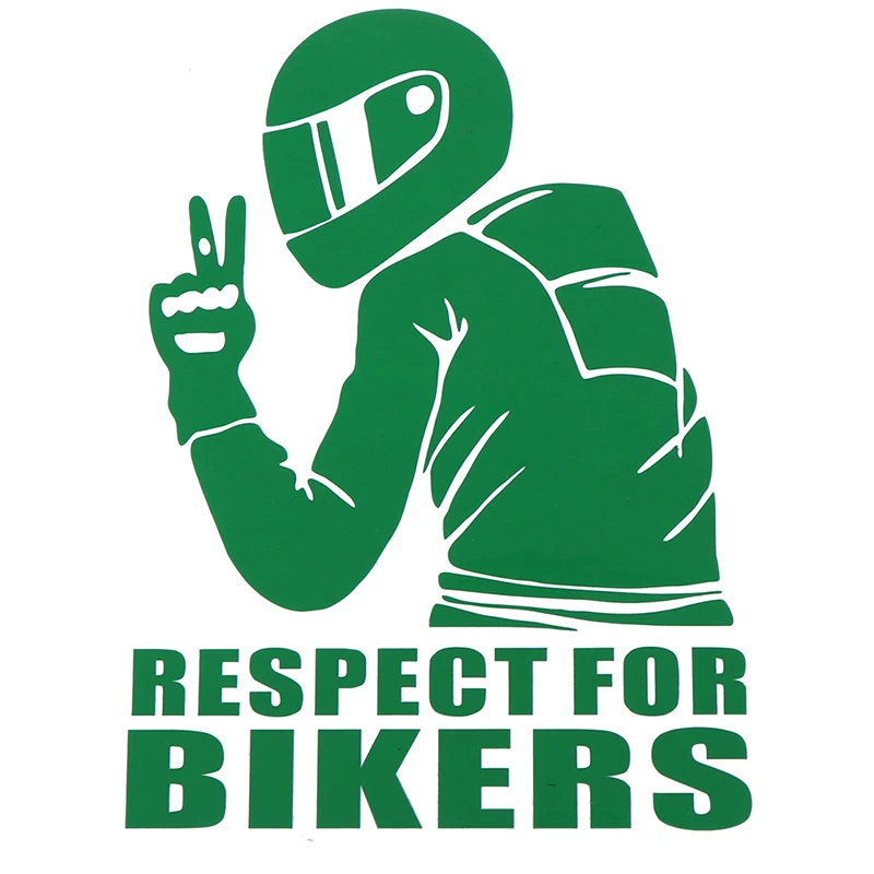 1pc Cool RESPECT FOR BIKERS Auto Decoration Car Bicycle Sticker Removable Decal Stickers Bicycle Decoration Bicycle Accessories - Цвет: Зеленый