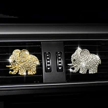Diamond Crystal Elephant Car Perfume Clip Lady Car Styling Air Outlet Accessories Air Freshener