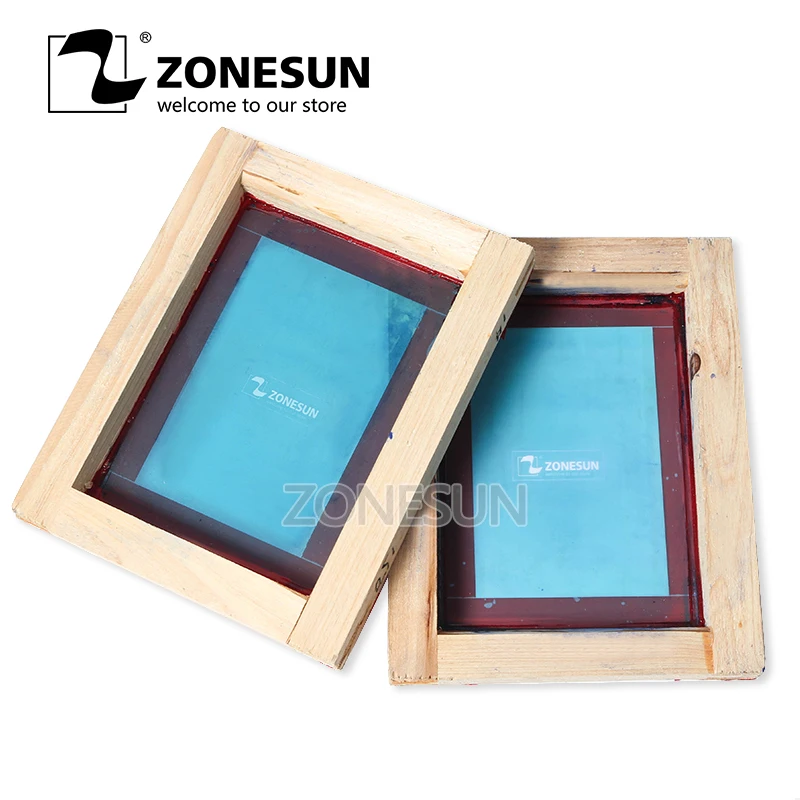 ZONESUN пользовательские печатные деревянные рамы шелкография полиэфирная сетка печатные платы для металлической ткани травы T-shit печать