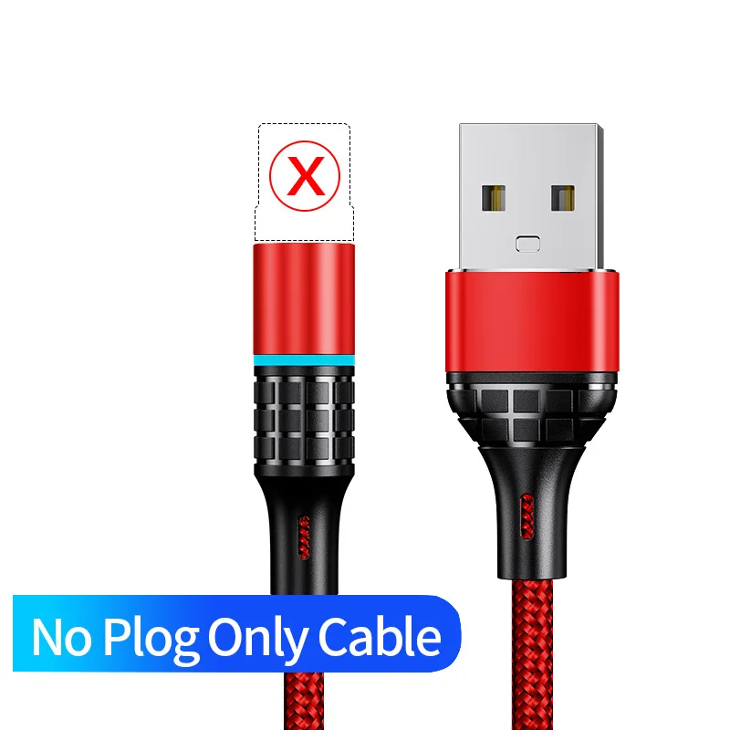 OneVan магнитное зарядное устройство type-c Micro Usb 3.0A линия передачи данных Быстрая зарядка кабель Niylon плетеный шнур для зарядки телефона для Xiaomi Iphone - Цвет: Only Red Cable
