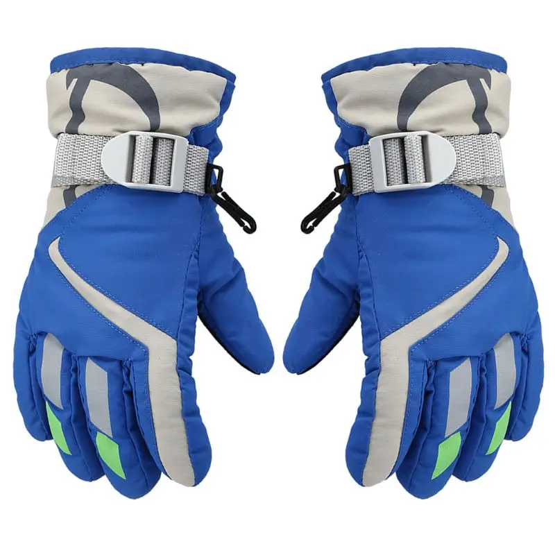 KLV Children Boys Girls Winter Warm Windproof Waterproof Sports Ski Gloves Kids Breathable Adjustable Glove