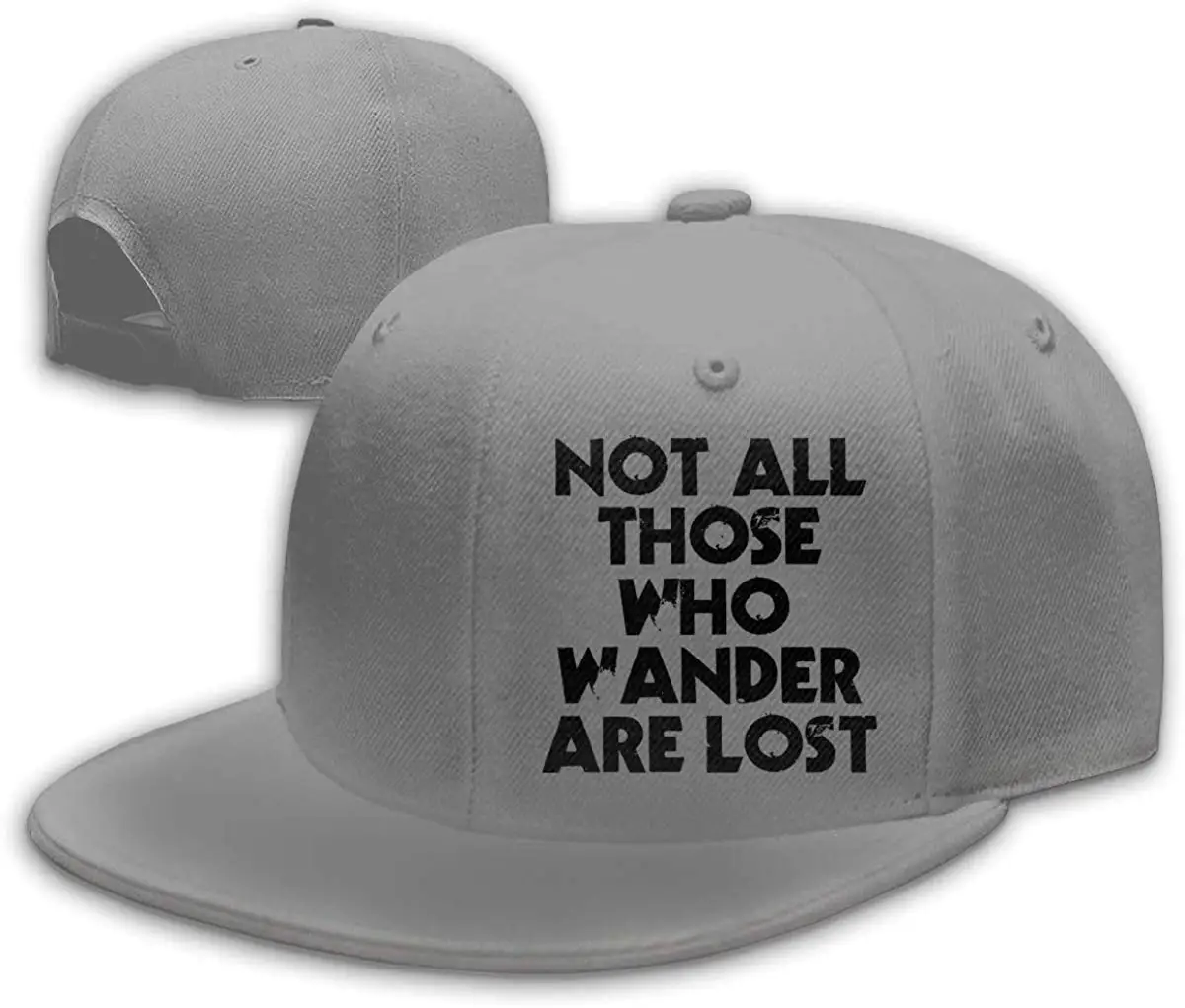 Не TSDFCWho Wander are Lost Мужская бейсболка с плоским Биллом Регулируемая серая
