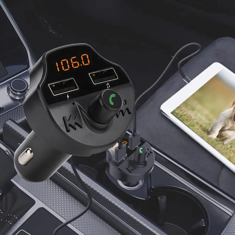 T66 Bluetooth 5,0 автомобильный музыкальный mp3-плеер аудио fm-передатчик модулятор для Android/IOS