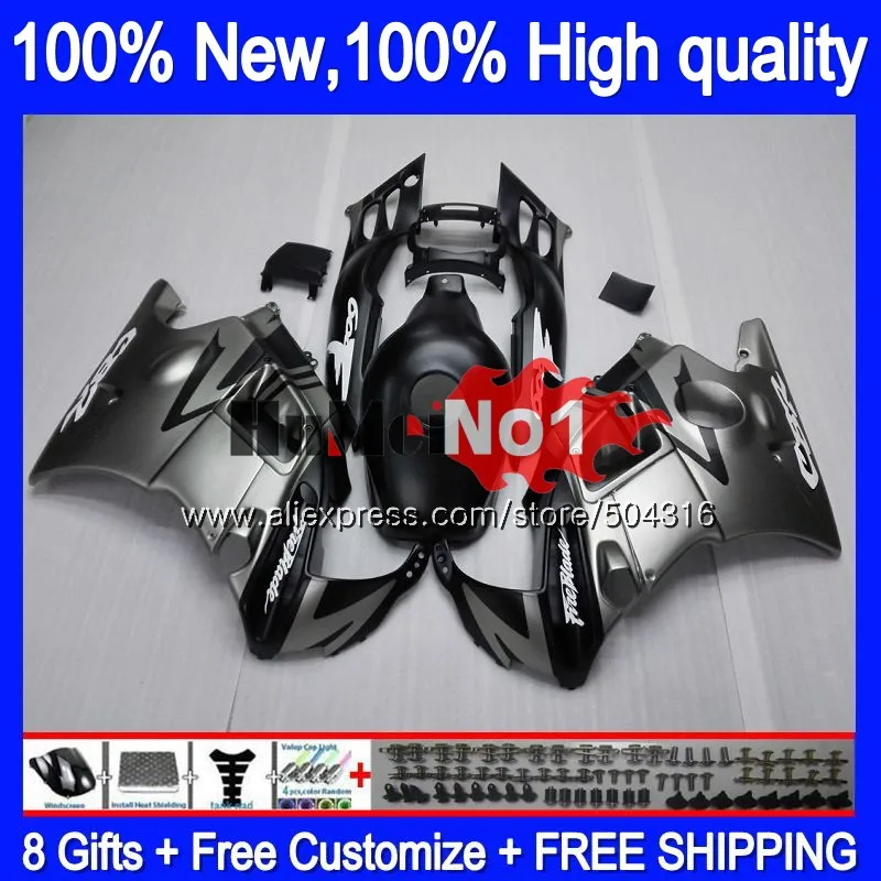 Корпус+ майка для HONDA CBR600FS CBR 600F3 600 F3 CC 97-98 3MC. 11 CBR600 F3 FS 600CC CBR600F3 97 98 1997 1998 на плоской подошве серебристого цвета обтекатели