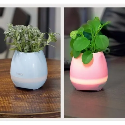 Цветочный горшок- Bluetooth колонка с LED подсветкой