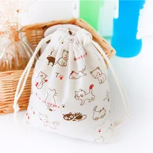 Милая женская сумка на шнурке с кошкой, сумка для хранения рождественских конфет, Подарочная сумка, белые детские игрушки сборный пакет