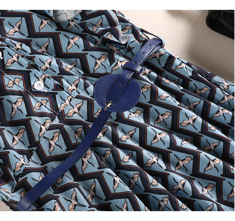 Lan Mu Square Fat Mm Chiffon Dress Large Size Dress Summer Fashion V-neck A- line Skirt zi yang Gas Summer Wear 10539