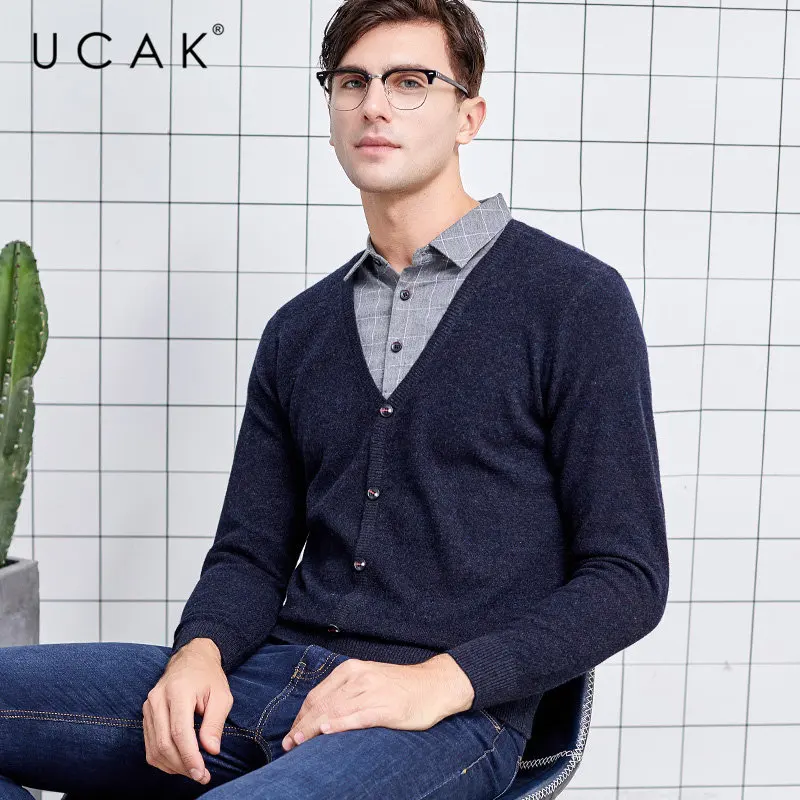 UCAK Brand Merino Woolen Sweater Men Autumn Winter Thick Warm Cashmere Twinset Men Streetwear Fashion Casual Pullover Men U3051 UCAK Brand Merino Woolen Sweater Men Autumn Winter Thick Warm Cashmere Twinset Men Streetwear Fashion Casual Pullover Men U3051