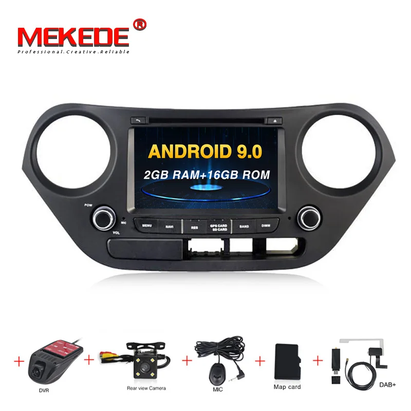 MEKEDE 4 ядра PX30 2 Гб ОЗУ 32 Гб ПЗУ Android 9,0 автомобильный DVD мультимедийный плеер радио для hyundai I10 левая рука Diver 2013 - Цвет: 16G  camera DVR DAB