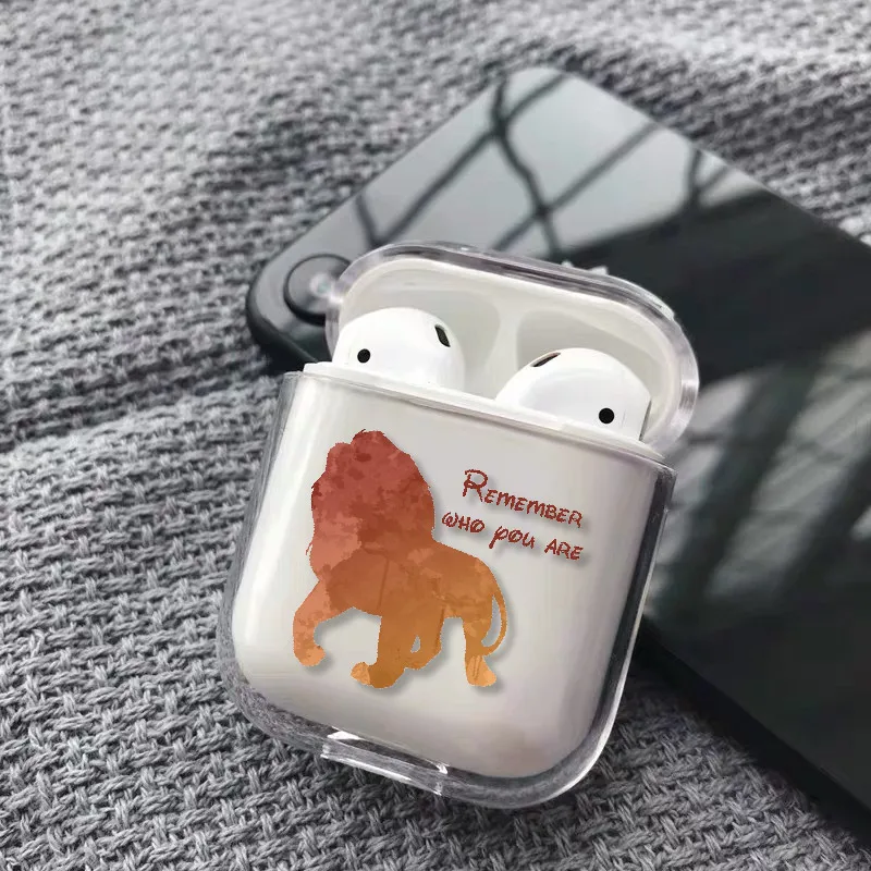 Чехол для наушников с изображением короля льва из мультфильма для Apple iPhone, зарядная коробка для AirPods Pro, жесткий прозрачный защитный чехол - Цвет: 6