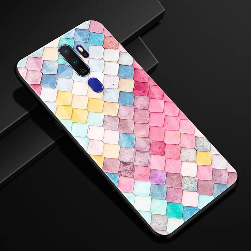 03 Для oppo A9 чехол PC Пластиковый стеклянный чехол для телефона черный ТПУ бампер чехол для oppo A9 чехол для oppo A5 A11X стеклянный чехол - Цвет: 03