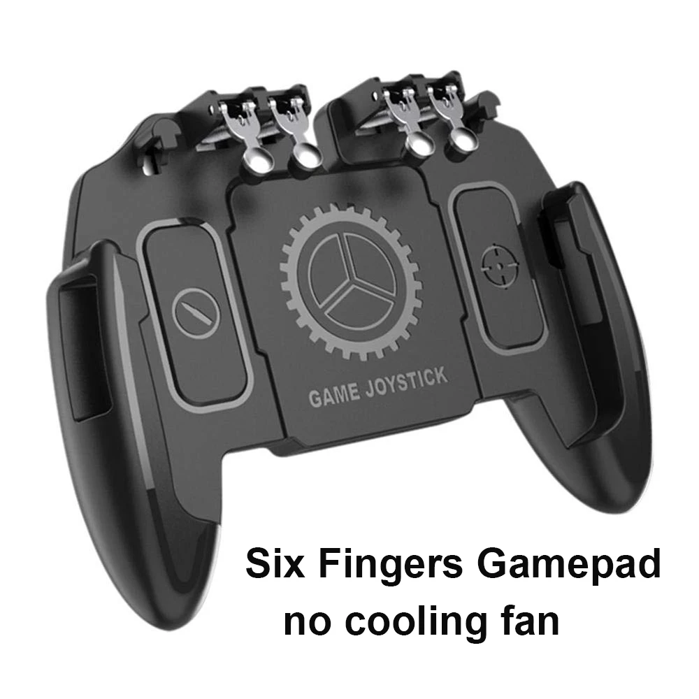 no Cooling fan PUBG мобильный Джойстик контроллер L1R1 триггер геймпад для COD iOS Android шесть 6 пальцев вызов Duty мобильный геймпад Вентилятор охлаждения - Цвет: no Cooling fan
