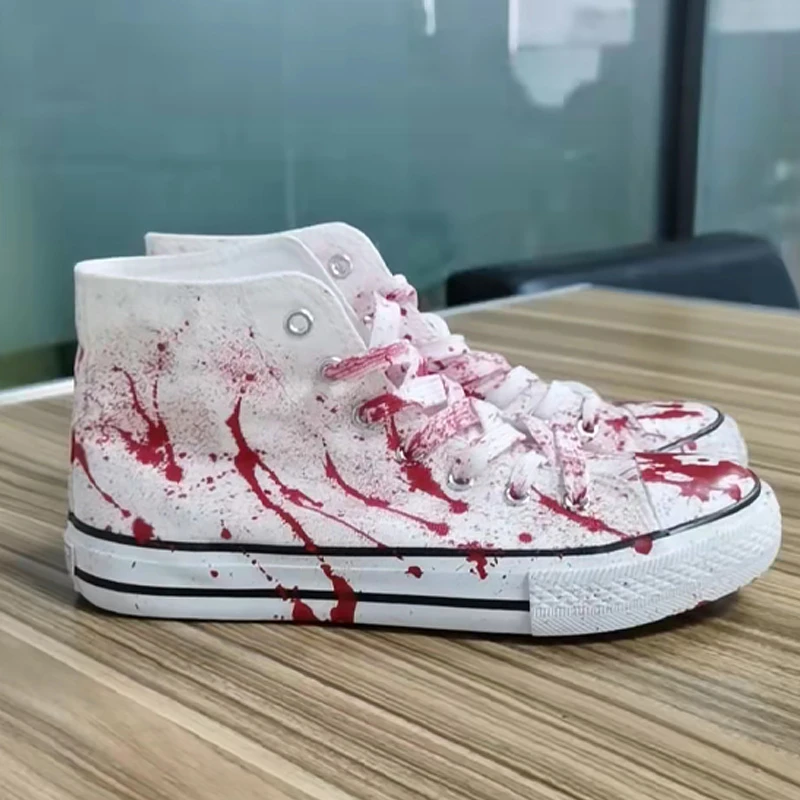 Buena suerte Odiseo poetas Zapatillas de deporte Splash Ink Crazy sangre para hombre, zapatos de lona  blancos, Zapatillas altas, alpargatas para niños, zapatillas de Graffiti,  zapatos de Hip Hop|Calzado vulcanizado de hombre| - AliExpress