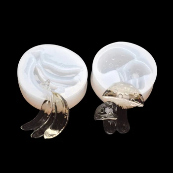 

2Pcs Handmade Mushroom Fruit Banana Pendant Resin Molds Kit Mushroom Banana Resin Casting Mold Jewelry Making Tools