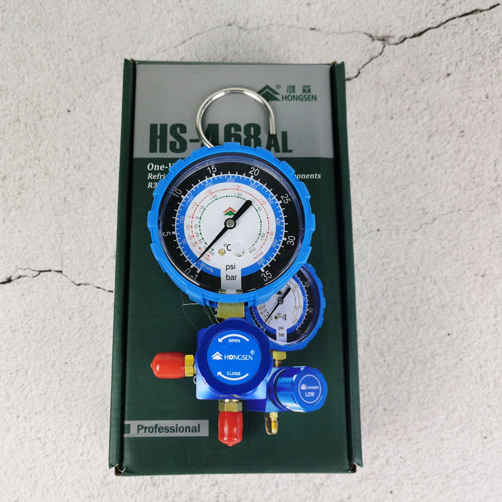 válvula 1-way manifold gauge para r410a r32 refrigeração