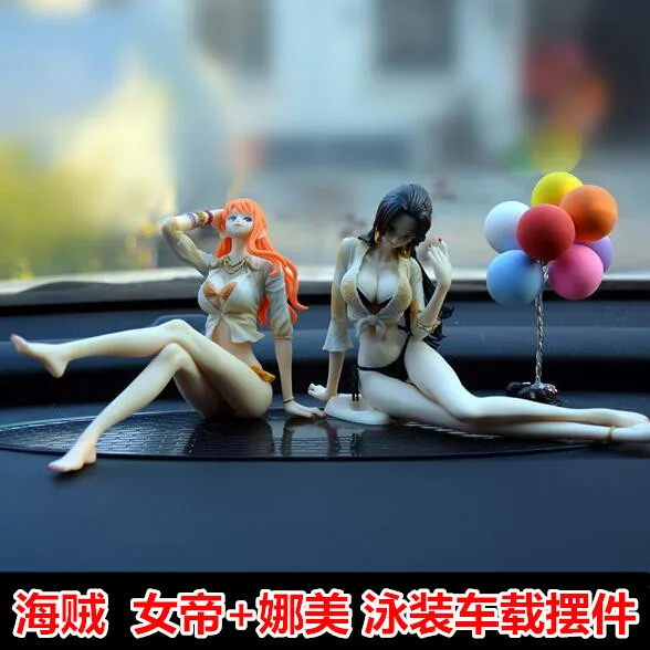 

One Piece Car Mounted Car Dashboard Garage Kit Decoration Luffy Female Emperor Doll Accessories Model