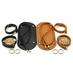 Bag DIY Oval Bottom for Knitted Bag Leather Bag Accessories Handmade Bottom with Holes Diy Crochet Bag Bottom Pu Base Strap