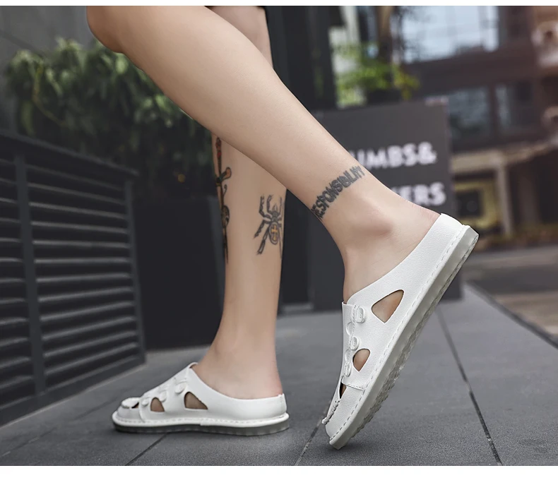 Summer Shoes Men Sandals Genuine Leather Business Casual Shoes Man Quality Design Outdoor Beach Sandals Roman Water Shoes
