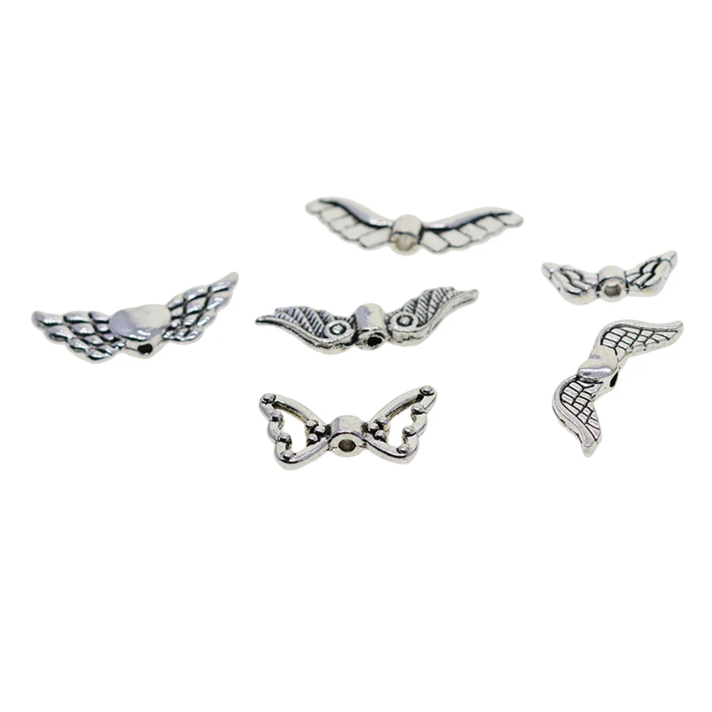 60 Pcs Angel Wing Charms Pendants Spacer Beads for Necklaces Bracelets Earrings Jewelry Making Supply Bracelet DIY Crafting 60 Pcs Angel Wing Charms Pendants Spacer Beads for Necklaces Bracelets Earrings Jewelry Making Supply Bracelet DIY Crafting