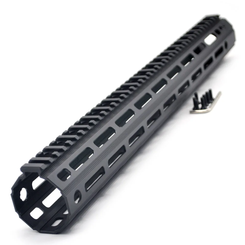 Aplus 17 ''дюймовый Дополнительная длина M-lok поручень Пикатинни Монтажная система_ 46 мм внутри диаметр_ 7075 Алюминиевый баррель гайка черный