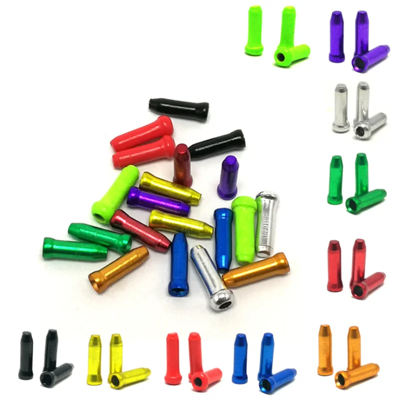 50 Pcs Bicycle Brake Cable End Caps Al Alloy Bike Shifter Inner Cable Tips