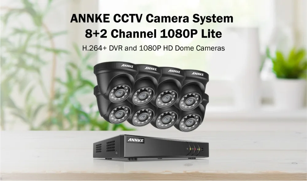 ANNKE 8CH 1080P домашняя видео система безопасности H.264+ 5в1 1080N DVR с 4X 8X умный ИК Купол внешнаа водозащитная камера CCTV комплект