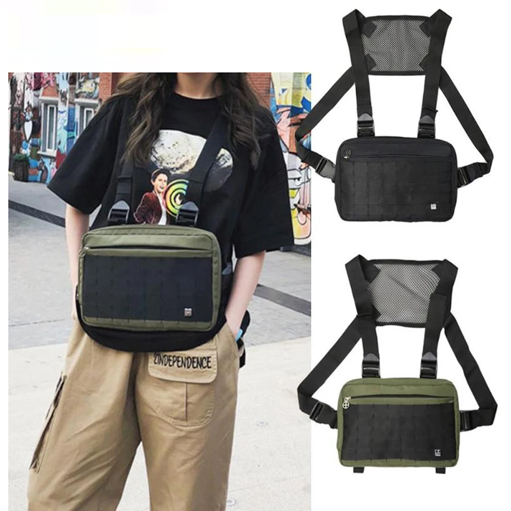 Outdoor Climbing Harness Chest Rig Bags Hip Hop Nylon Waist Packs Women Men