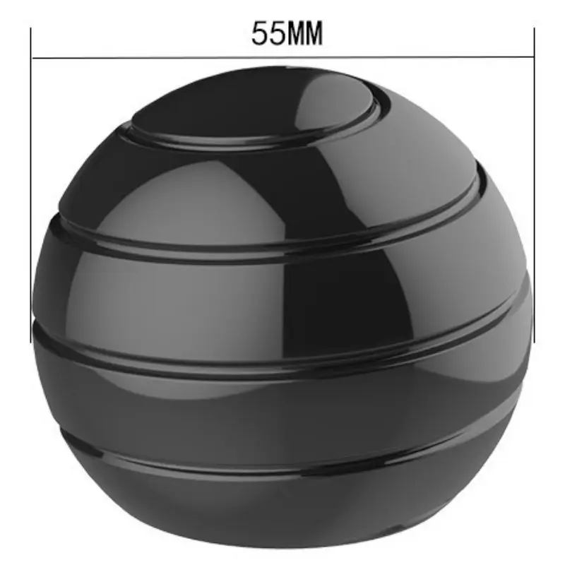 black 55mm Взрослый круглый шар роторный декомпрессионный гироскоп декомпрессионные игрушки офисная работа концентрированные инструменты - Цвет: black 55mm