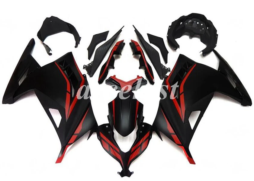 Литьевая Форма ABS Обтекатели комплект подходит для Kawasaki Ninja 300 EX300 2013 Кузов Набор красный черный матовый