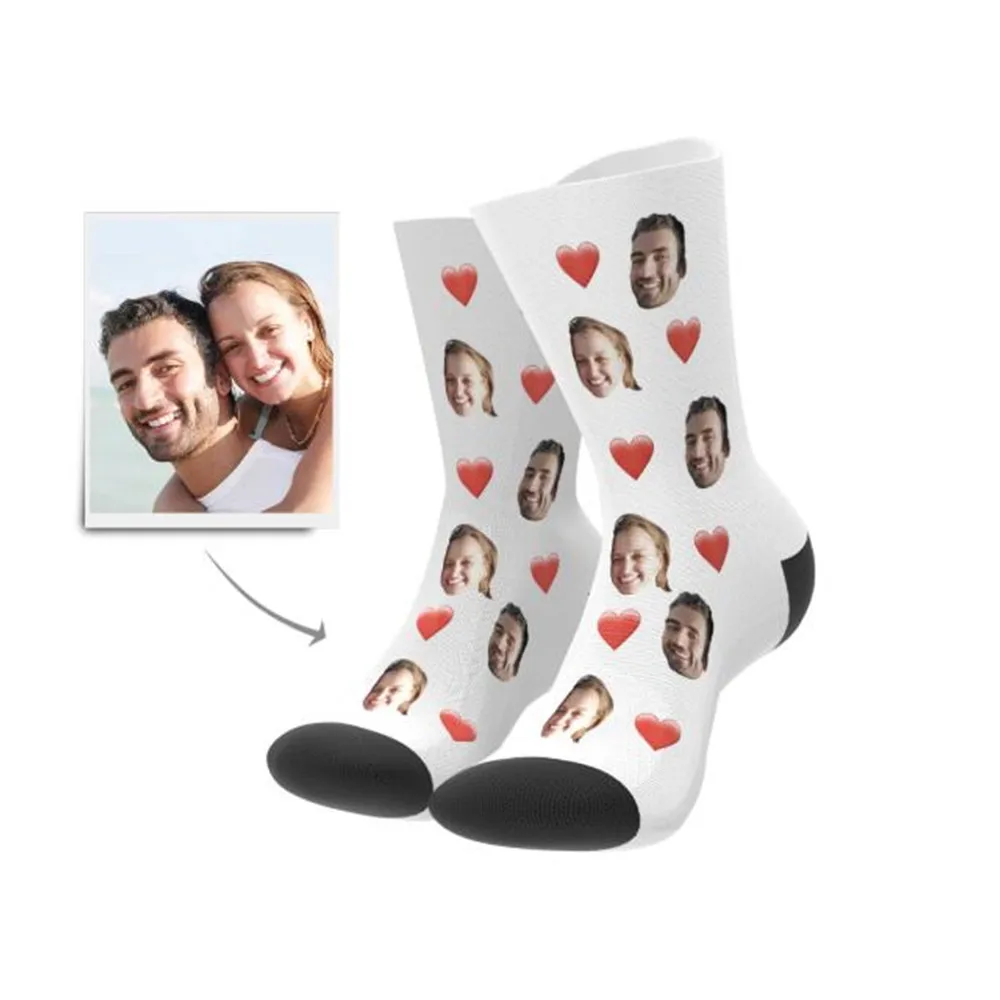 Индивидуальные носки с изображением лица мужа подарок на день Святого Валентина