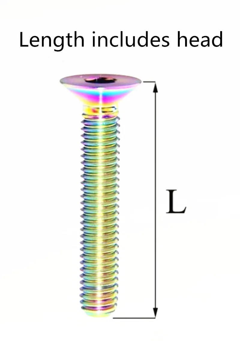 Титановые болты, болты, болты M5 10 12 15 20 25 30 35 мм с потайной плоской головкой шестигранного ключа Ti Болт Ti Винт Ti крепеж 2 шт