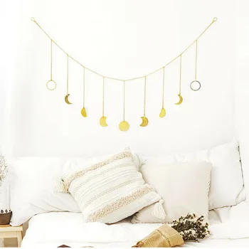 

Moon Phase With Chains Boho Hanging Ornaments Wall Hanging Room Decor Useful [4]