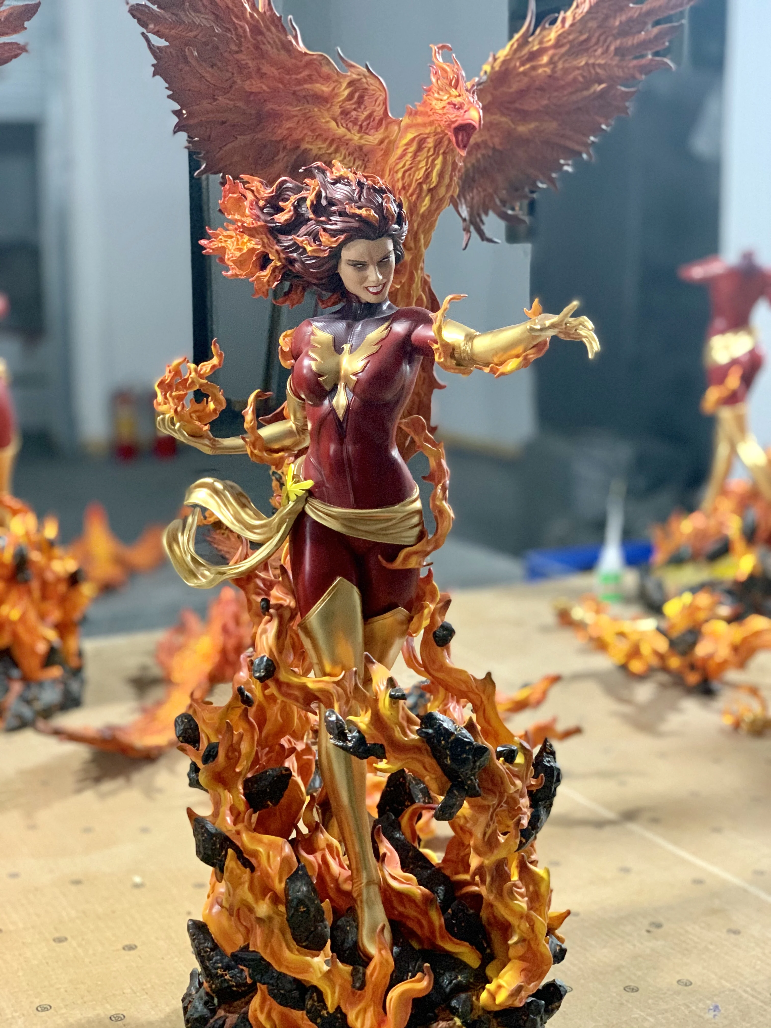 Высокое качество 1/4 масштаб X-men бюст супергерой полная длина портрет темный огонь феникс смолы статуя Коллекция фигура