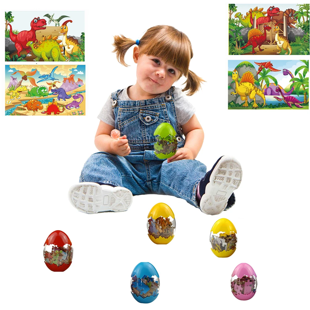 Гигантский Динозавр яйцо 60 штук деревянный паззл с динозаврами детская